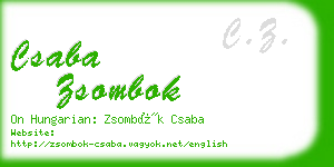 csaba zsombok business card